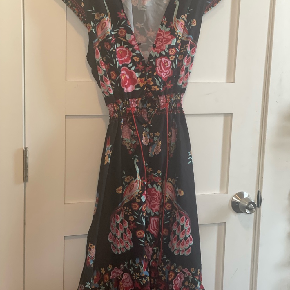 Elegant Black Floral Midi Dress